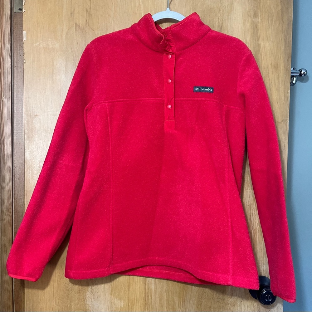 Columbia Women's Red Quarter Snap Fleece Large